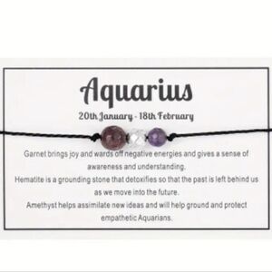 NWT! Aquarius Natural Faceted Stone Handmade Braided Beaded Bracelet NEW